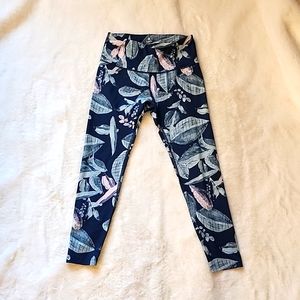 Blue Floral Apana Leggings - Size S